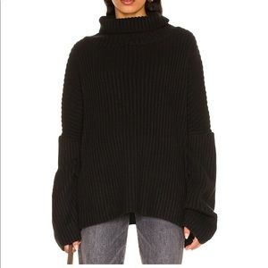 Revolve Casey Sweater Black Chunky turtle neck